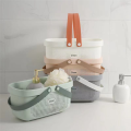 Plastic Storage Basket with Handle Portable Shower Tote Organizer Basket Bin for Bathroom Kitchen Dorm Room Bedroom C. 