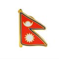 Nepali Flag Lapel Pin Badge, Solid Brass, Life Time Durability, Anti-spin Spur, For Patriotic Nepalese, Customised for Company/BFIs. 