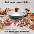 Hawkins Futura 2.5 Litre Deep Fry Pan, Non Stick Kadai with Stainless Steel Lid, Flat Bottom Induction Kadhai, Black (IND25S). 