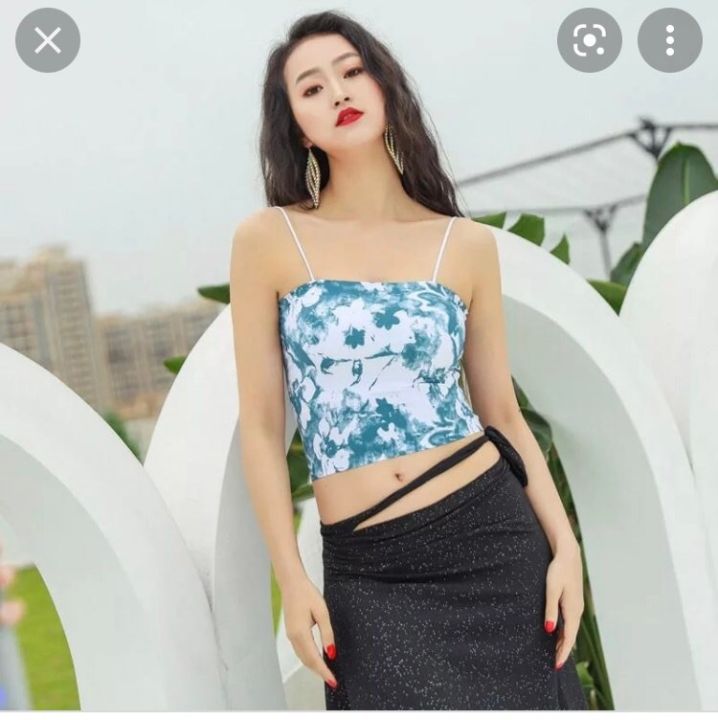 Summer Vest Crop Top Sleeveless Vest Bustier Crop Top Cami Tank Tops Elasticity