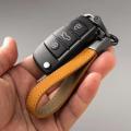 Car Key Chain Luxury Genuine Leather Keychain Pure Color Buckle Key Ring Car Accessories Gift Car Keychain. 