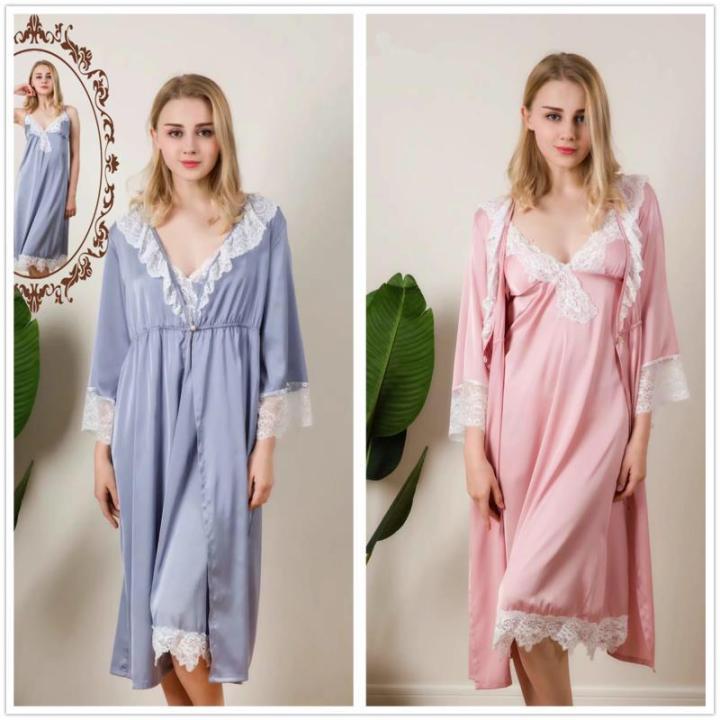 Silk%20Embroidery%20Full%20Sleevees%20Night%20Dress%20With%20Robe%20For%20Women%20-%20Ns21962000455%20-%20Image%202