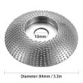 Wooden angle grinding wheel with 5/8-inch aperture tungsten carbide. 