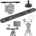 Dual Flash Bracket Holder for 1/4" Screw Tripod Light Stand For DSLR Camera. 