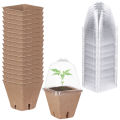 Haishell 10 Pack Seeding Starter Pots Biodegradable Fibre Paper Nursery Pots With Humidity Dome Compostable Peat Seed Plant Pots Demoo. 