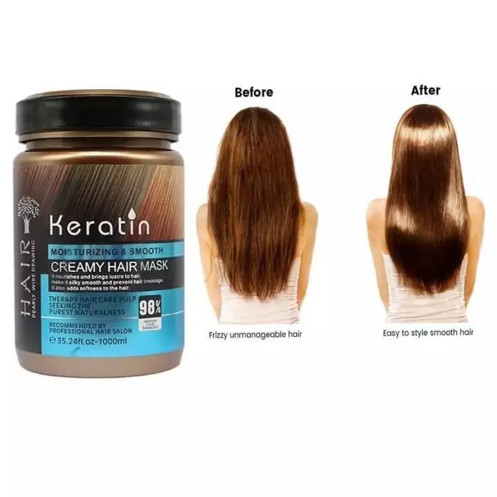 Keratin%20Moisturizing%20&%20Smooth%20Creamy%20Hair%20Mask%201000ml%20-%20Image%202