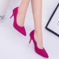 blue, pink, white heels, high heels, imitation boat shoes, 50% off, plus size ladies suede, pointed-toe heels, stilettos, ladies basic black, red. 