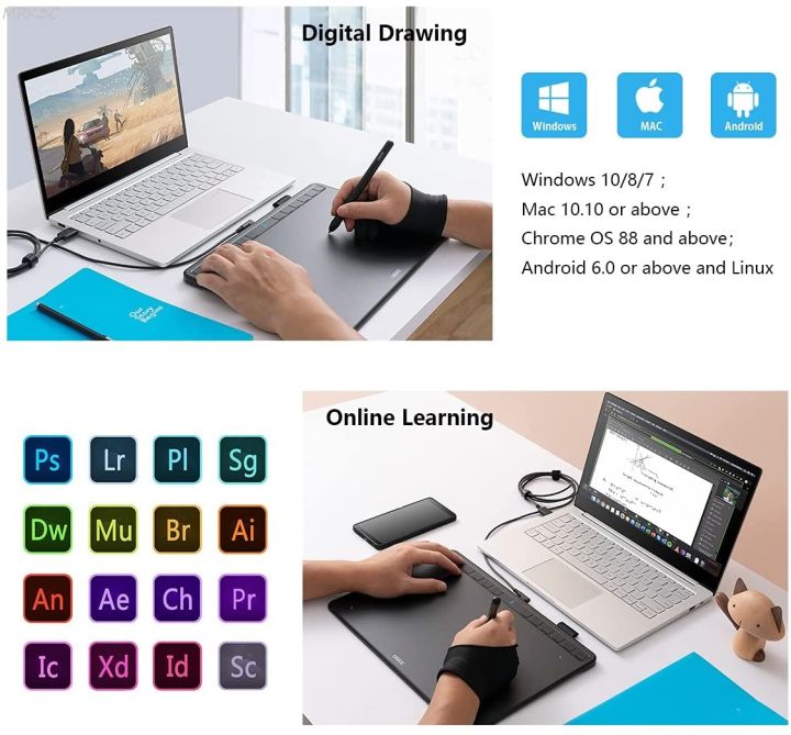MRK3C%20UGEE%20S1060%20Graphics%20Digital%20Drawing%20Tablet%20with%20Passive%20Stylus%208192%20Levels%20Pressure%2012%20Express%20Keys%20for%20Drawing%20Online%20Teaching%20-%20Image%206