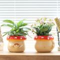 Cute Belly Mushroom Planter, Colorful Unique Succulent Pots with Drainage, Rainbow Small Body Flower Pots for Plants Easy Install. 