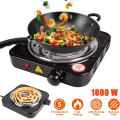 Electric Stove, 1000W Household Electric Single Burner Cooktop, Portable Hot Plate Cooktop, Alloy Coil Burner for Coffee Tea Home Office(US standard 110V). 