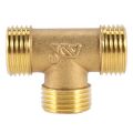 2X Brass T Shape Water Fuel Pipe Equal Male Tee Adapter Connector 1/2 Inch Thread. 
