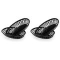 JAERBEE 48Pcs Plastic Basket Serving Tray French Fries Basket Oval Fast Food Tray Restaurant Bar Fries Food Service Tray Black. 