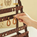 Vintage Wooden Earrings Display Stand Large Capacity Ear Studs Holder Dangle Earring Jewelry Storage Rack Counter Showcase. 