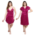 Silk Bridal Nightgown Set Stylish Fancy Bridal Nighty Set For Women Free Size. 