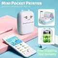 Mini Portable Thermal Printer Photo Printer Lable Print Pocket Printer 57mm Print Wireless BT 200dpi Android IOS Printers. 