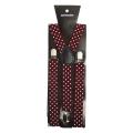 Maroon Printed Unisex Adjustable Clip-On Suspenders Elastic Y-Shape Braces. 