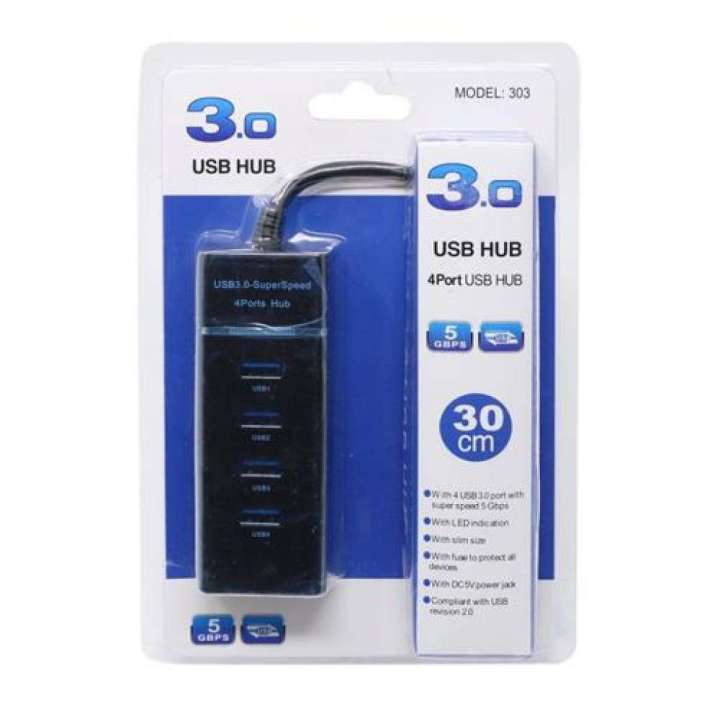 High Speed 5Gbps 4 Ports USB HUB 3.0 Splitter Adapter for Laptop PC / Notebook / Computer Peripherals Accessories
