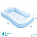 Intex 56483 Rectangular Inflatable Baby Pool (1.66m x 1m) - Soft Padded Floor for Toddler Safety 5.5ft Rectangular Splash Pool with Cushioned Base - Perfect for Balcony & Garden. 