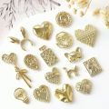 50Pcs Baroque Heart Nail Alloy Jewelry 3D Retro Punk Silver Perfume Bottle Mask Lamp Bulb Nail Art Charms DIY Manicure Decor. 