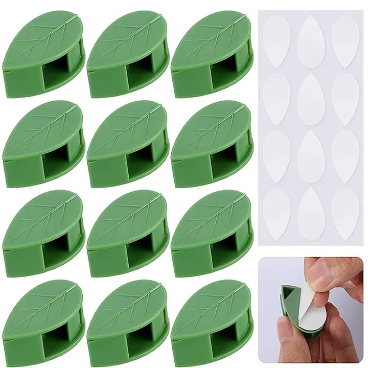 10pcs%20Plant%20Stand%20Green%20Leaf%20Clip%20Self%20Adhesive%20Plant%20Clip%20Home%20Garden%20Vine%20Nicle%20-%20Image%202