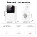 Bizzy Video Doorbell Camera with Chime WiFi Wireless Night Vision Smart Home Indoor Security Protection Rechargeable Battery Door Bell. 