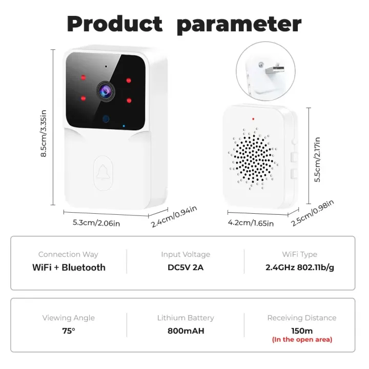Bizzy%20Video%20Doorbell%20Camera%20with%20Chime%20WiFi%20Wireless%20Night%20Vision%20Smart%20Home%20Indoor%20Security%20Protection%20Rechargeable%20Battery%20Door%20Bell%20-%20Image%206