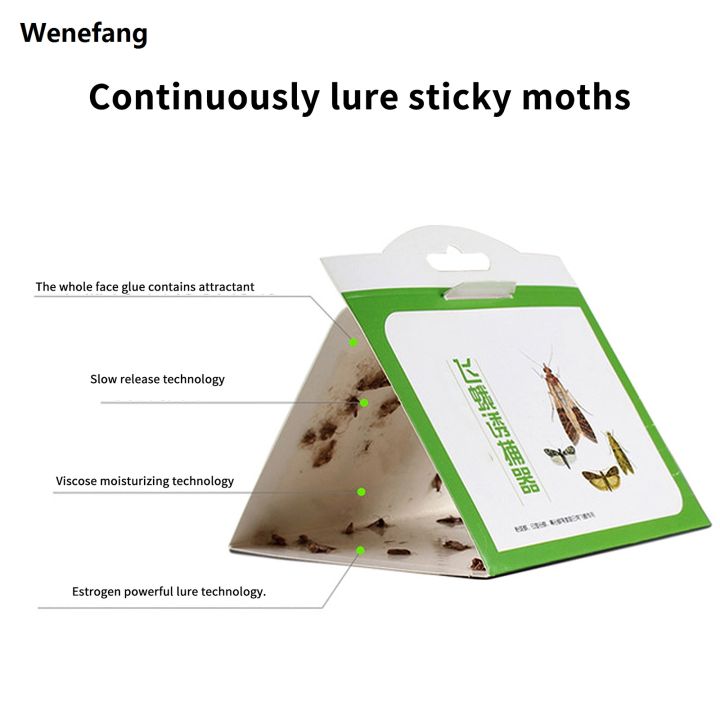 Wenefang 5pcs Pantry Food Moth Trap Pheromone Killer Paste Sticky Glue Trap Pest Reject Fly Insects Family Factory Restaurant Use