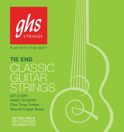 GHS Strings 2150W Tie End Regular Classical Guitar Strings Hard Tension