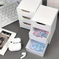 3-Tier Drawer Organizer White Plastic Storage Box for Office Jewelry Cosmetics Portable Stackable Multipurpose. 