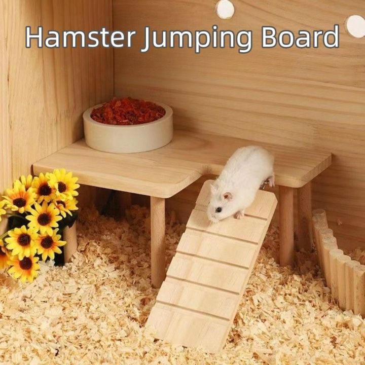 New Hamster Wooden Ladder Platform DIY Stairs Toy Durable Jumping Board Cage Accessories Easy to Install Playground for Small Pets