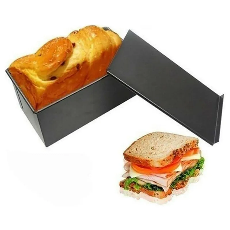 Toast Mold Loaf Pan With Lid Non-stick Coating Aluminum Alloy Bread Container For Healthy Baking Sandwich Toast Oven Bakeware