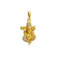 Gold Plated Chain With Ruby And White Stone Ganesh Locket For Women | Gold Plated Necklace With Pendant For Women. 