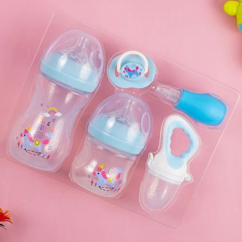 Mumlove Baby Feeding Starter Set (Pack of 5) | Includes Pacifier, Fruit Nipple, Nose Cleaner, 125ml & 250ml Wide Neck Bottles