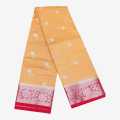 Light Yellow/Red Premnagar Saree For Women. 