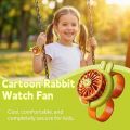 Summer Supplies Handheld Mini Fan Mini Kids Wearable Fan Soft 3 Speeds Cute Watch Fan Watch Toy Rechargeable Bracelet Fan Children. 