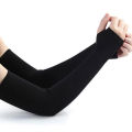 1 Pair Arm Sleeves Fit Thumb Stretchable Hand Cover Arm Sleeves Black Color - Arm Sleeves. 