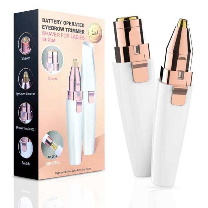 2 In 1 Battery Operated Eyebrow and Facial Trimmer Shaver for Women