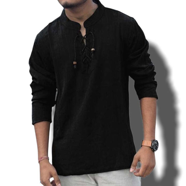 Laced%20Up%20Kurta%20Shirt%20For%20Men%20-%20Image%207