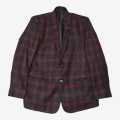 Red Color Check Design Blazer For Men. 