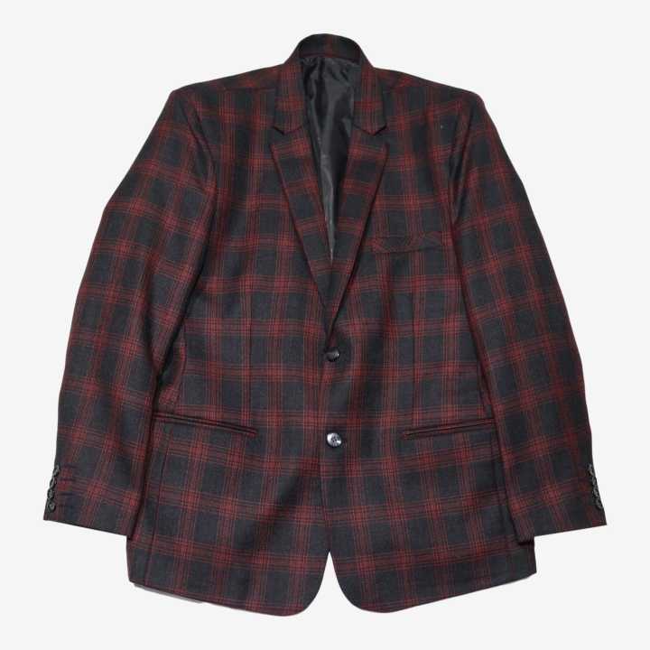 Red Color Check Design Blazer For Men