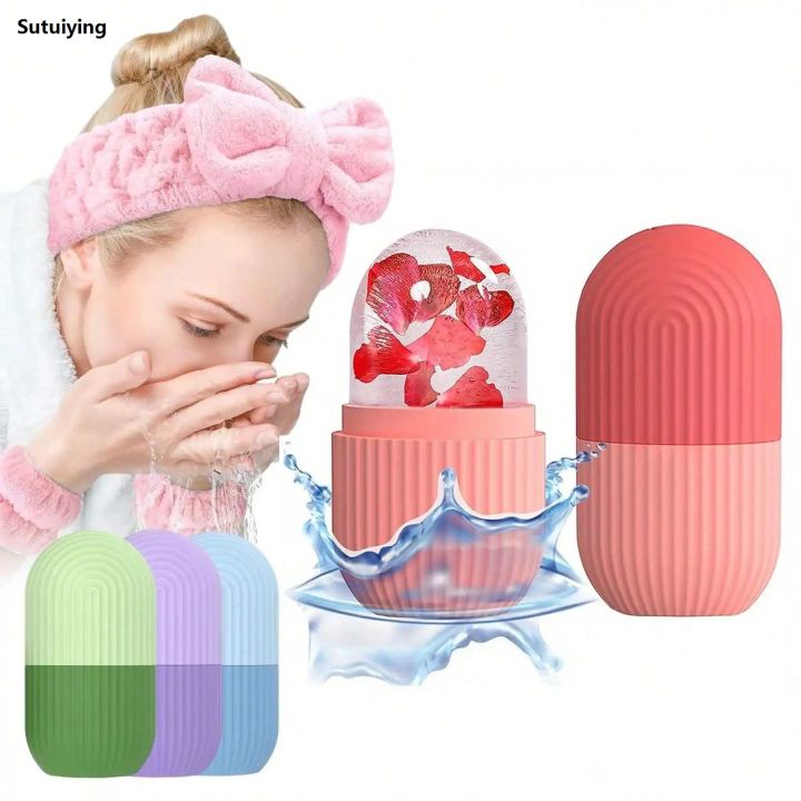 Sutuiying%204pcs/Set%20-%201pc%20Silicone%20Face%20Ice%20Pack,%201pc%20Face%20Wash%20Makeup%20Headband,%20Luxury%202pcs%20Wristbands.%20Ice%20Roller%20for%20Face,%20Eye%20Neck,%20Massager%20-%20Image%202