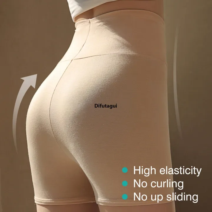 Difutagui%20Ice%20Silk%20High%20Waist%20Women%20Tummy%20Control%20Seamless%20Shorts%20Double%20Fashion%20Layer%20Under%20The%20Skirt%20Boxer%20Safety%20Pants%20Women%20Shapewear%20-%20Image%204