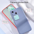 Biruiqu For VIVO V30 Case Liquid Silicone Soft Gel Rubber Shockproof Cover. 