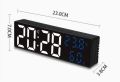 Digital Alarm Wall Clock (White) Led Rectangular Mirror Snooze Temperature Date Display DS-3818L || Perfection in the measurement of time, temperature and humidity || Sold By Watch House. 
