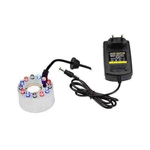 12 LED Multicolor Changing Mist Maker Fogger Water Fountain Pond Fog Machine Atomizer Air Humidifier