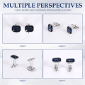 Kqueebee 1 Pair Fashion Diamond Colorful Glass Cufflinks Cuff Links Womens Mens Dress Business Wedding Cufflinks Gift Present(Blue). 