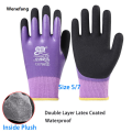 Wenefang 1Pair Winter Waterproof Work Safety Thermal Gloves Anti-Skidding Latex Rubber Garden Gloves For Worker Builder Hands Protection. 