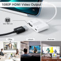 Lightning to HDMI Digital AV Adapter for iPhone 14/13/iPad to 1080P TV/Card Reader/USB/Ethernet Support Projector/Monitor. 