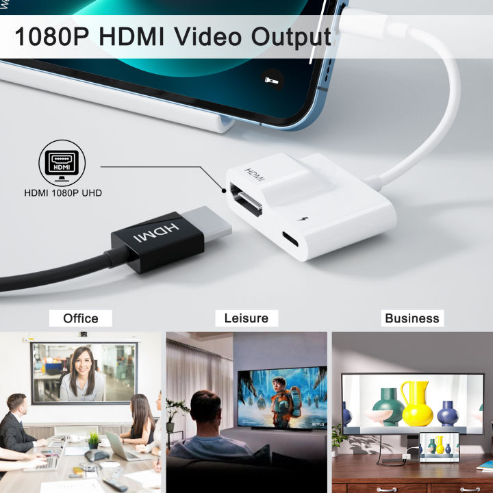 Lightning%20to%20HDMI%20Digital%20AV%20Adapter%20for%20iPhone%2014/13/iPad%20to%201080P%20TV/Card%20Reader/USB/Ethernet%20Support%20Projector/Monitor%20-%20Image%204