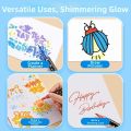 New 24/48/72/96 Colors Double-Ended Glitter Pens Colorful Quickly Dry Acrylic Marker Pen Soft Tip Glue-Like Ink Fluorescent Pen Drawing Painting. 